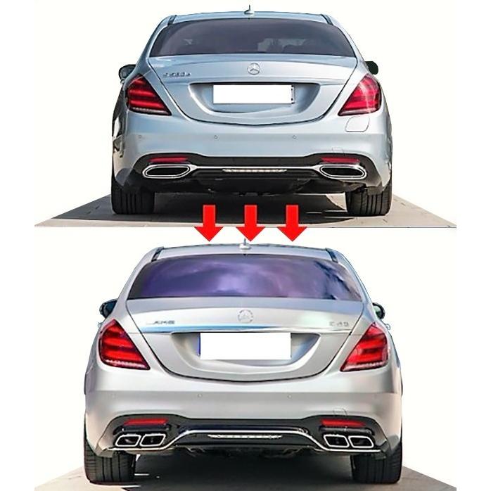 メルセデスw205/w212 /w222 AMGタイプマフラーカッターブラック ベンツW205前期 W212後期 W222 W166 X253【AMGスタイル マフラー