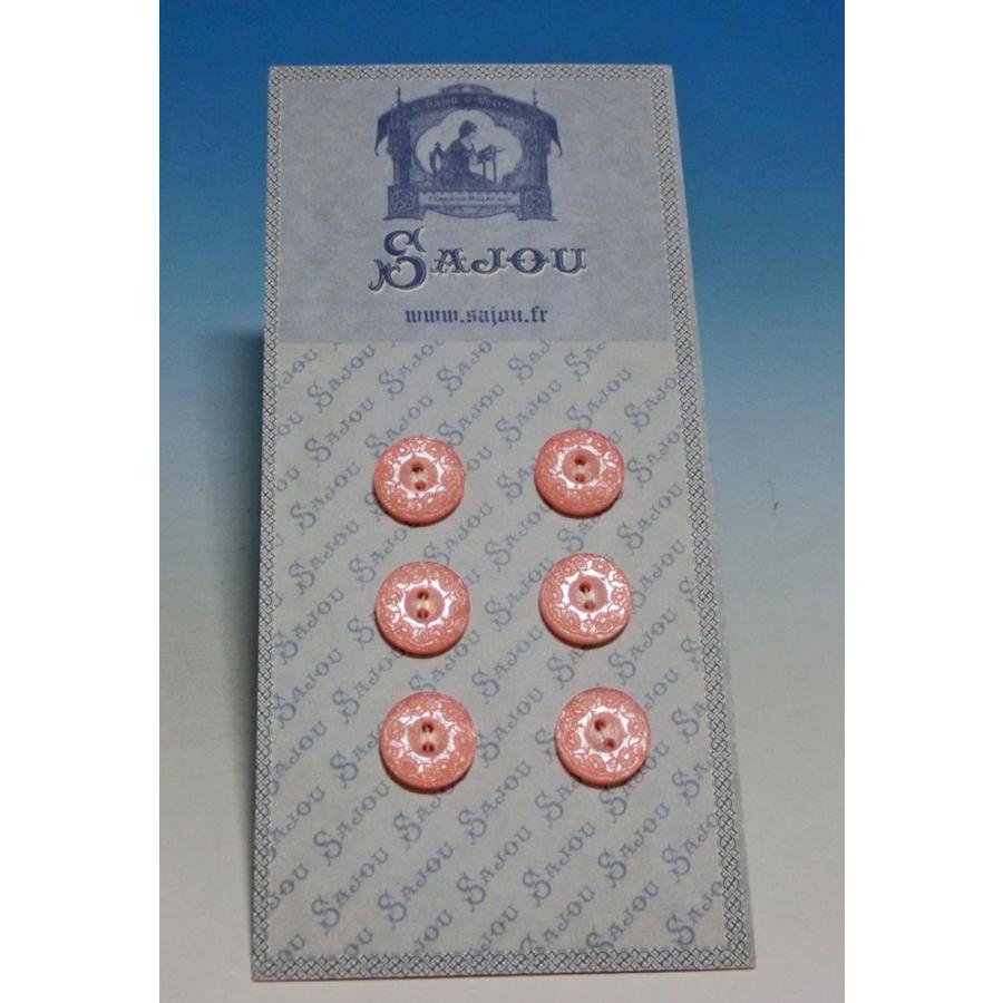 サジュー　SAJOU　ボタン　サーモンピンク　6個セット | 