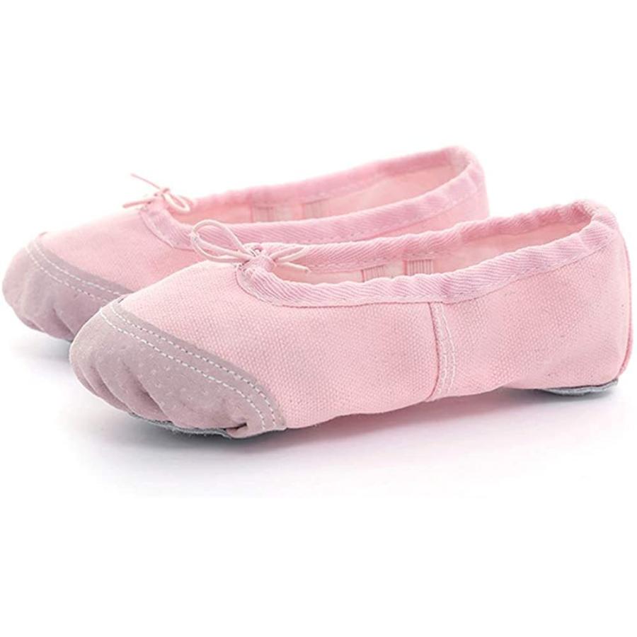 ベビー キッズ マタニティ 室内搬入設置無料 Grouptap 踊る女の子の女性のためのピンクのキャンバスバレエ叙情的なダンススリッパの靴は耐久性のある革ソフトスプリット唯一のフラット 19 Dg4whbxtml Www Kbdav Ac In