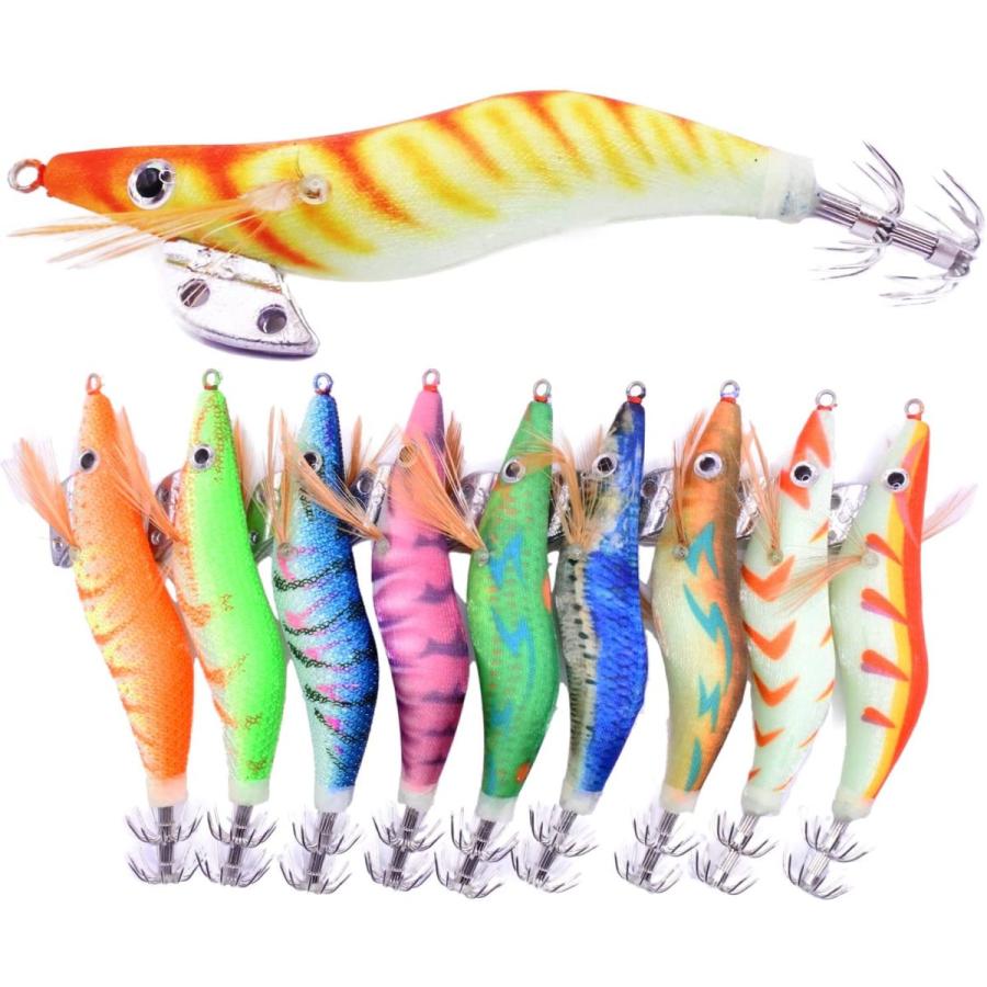 低価格 Moveru エギ 10本セット 2 5号 10cm 11 7g ルアー エギング イカ釣り 全身夜光 3d立体魚眼 イカスッテ アオリイカ ロッドケース Www We Job Com