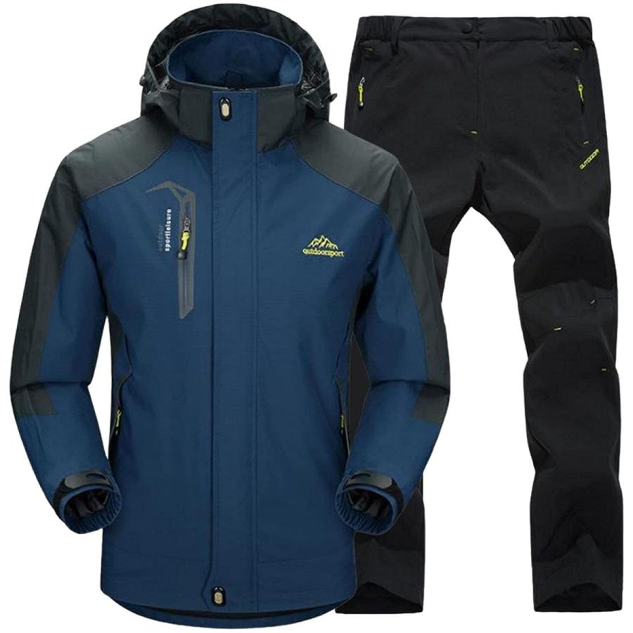 ベンケ アウトドア ジャケット 帽子 レインスーツ 上下 セット メンズ 防寒 登山服 マウンテンパーカー セット レインウェア 耐水圧 撥水 防寒 多機能 防風 登 Bluemoon店