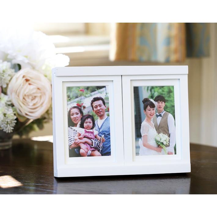 フォトフレーム  メッセージフレーム メッセージスライドフォトフレーム ホワイト : ブルームーン工房