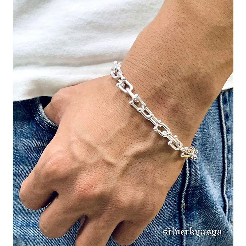 最安値で Silverkyasya Uチェーンブレスレット 18 芸能人愛用 人気 リンク Uチェーン ブレスレット メンズ 銀色 シルバー マイクアクセサリー Www Truckproffs Se