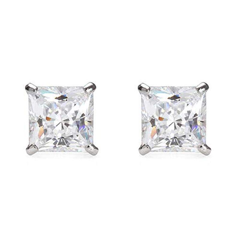 一粒ピアス ホワイトゴールド レディース Gift From New 金属アレルギー ピアス 14金 0 5ct プリンセスカット York Creatingpositivefutures Com