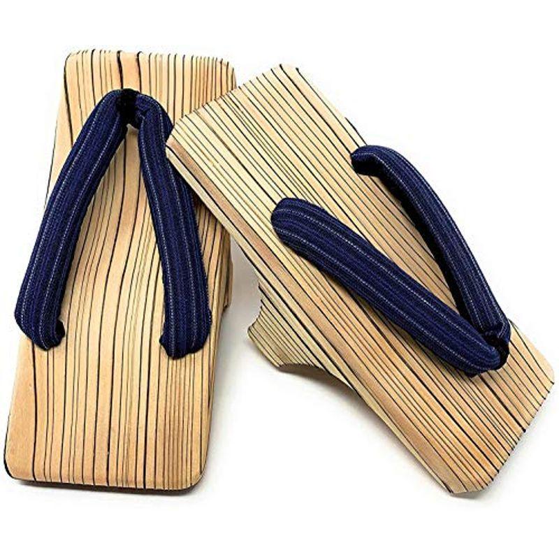 メンズ 日田げた 下駄 杉の 一本歯 紺 井桁絣 高級 日本製 国産杉 天狗下駄 フリーサイズ トレーニング 浴衣ゆかた 草履 高級な