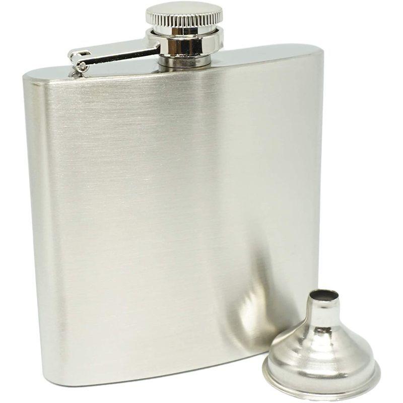 第一ネット Praxia スキットル フラスコ ウイスキー ボトル 携帯 軽量 アウトドア 170ml 6オンス  ロゴ入りキャリングポーチ/クリーニング 容器 - www.fcc.com.br