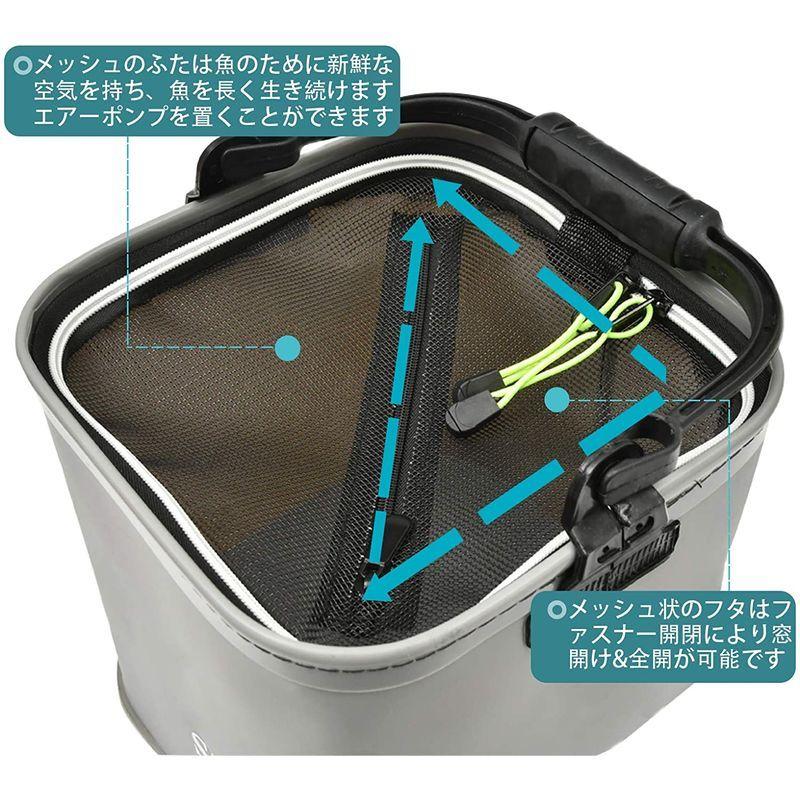 業界no 1 釣り バケツ 折りたたみ 水汲みバケツ ポータブル バッカン メッシュカバー付き ロープ付き Eva製品 アウトドア キャンプ ピクニック Materialworldblog Com