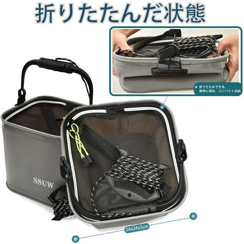 業界no 1 釣り バケツ 折りたたみ 水汲みバケツ ポータブル バッカン メッシュカバー付き ロープ付き Eva製品 アウトドア キャンプ ピクニック Materialworldblog Com