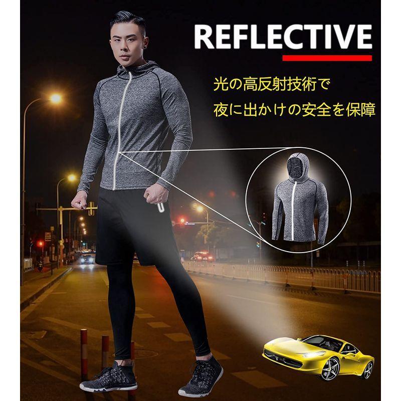 22年最新海外 メンズ ランニングウェア セット コンプレッションウェア スポーツパーカー トレーニングウェア 長袖 半袖 加圧インナー ハーフパン Materialworldblog Com