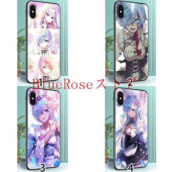 Re：ゼロから始める異世界生活 レム Rem 携帯ケース スマホケース 強化ガラス 耐久性 ガラスケース iPhoneケース 各機種対応 耐衝撃 全面保護｜bluerosestoa｜02