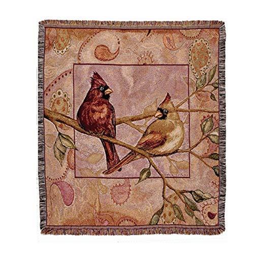 人気ブランド Companions Cardinal Bird 152.4cm x 127cm Blanket Throw Tapestry 生活雑貨