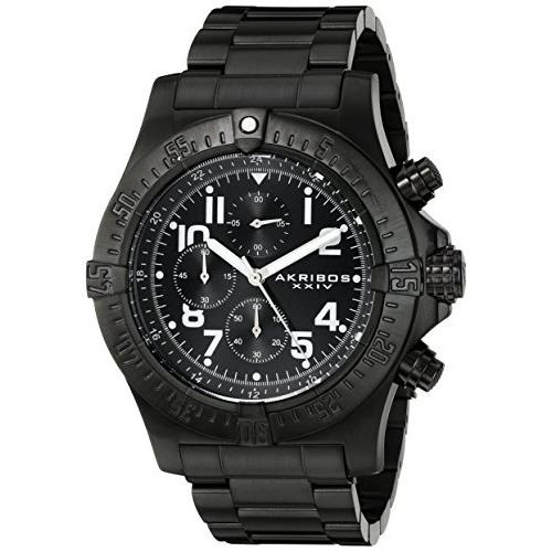 2022年新作入荷 [アクリボス XXIV]Akribos XXIV 腕時計 Conqueror Analog Display Japanese Quartz Black Watch AK711BK メンズ [並行輸入品] 腕時計