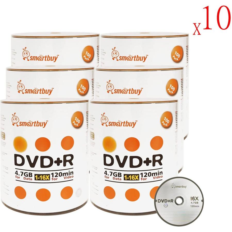 Smartbuy 4.7gb/120分 16x DVD+R ロゴ トップ ブランク データ ビデオ 記録可能 メディアディスク (6000-ディスク)｜blueseainc｜03