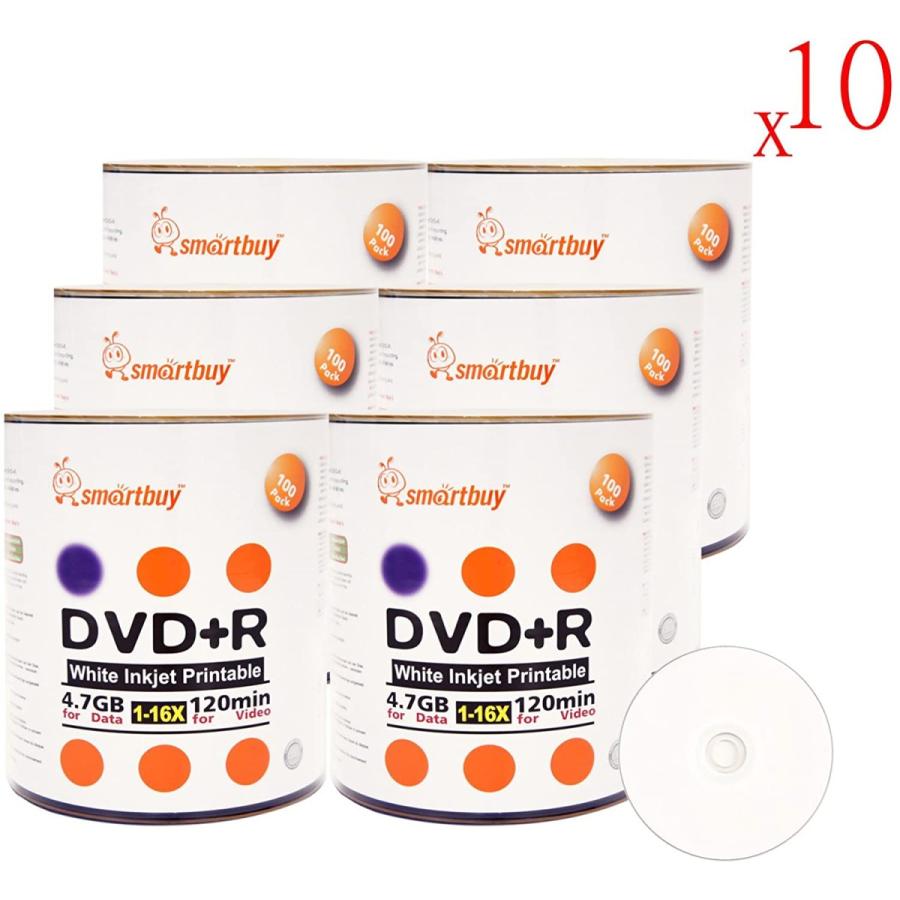 SmartBuy DVD + R 4.7?GB / 120min 16?xホワイトインクジェット印刷可能なハブRecordableブランクメディアディスク 6000-Disc｜blueseainc｜03
