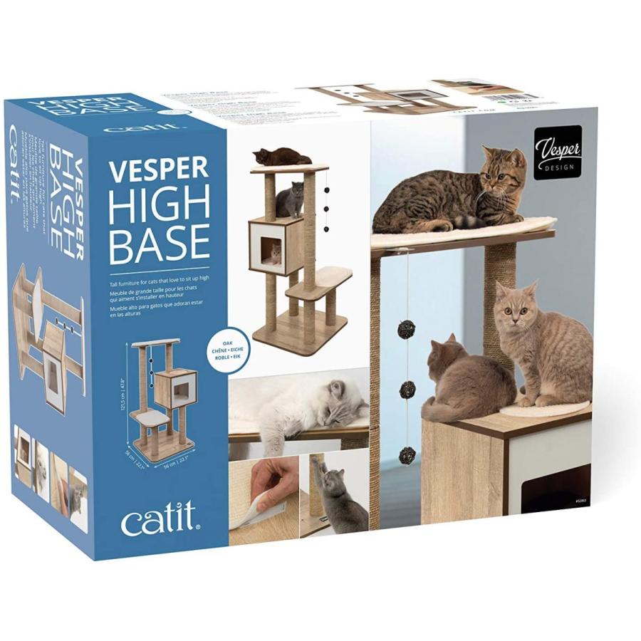 Vesper Cat Tree Scratching Post with Condo - Oak Furniture｜blueseainc｜09