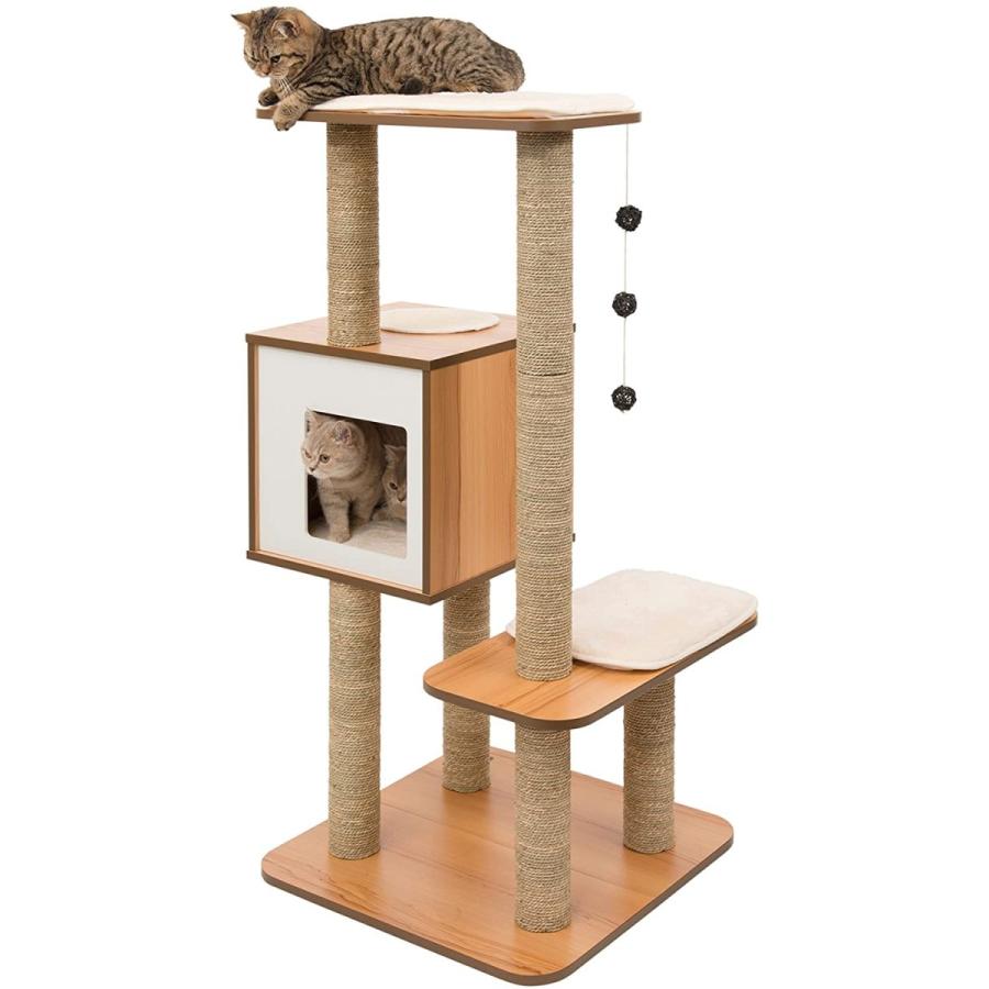 Vesper Cat Tree Scratching Post with Condo - Oak Furniture｜blueseainc｜10