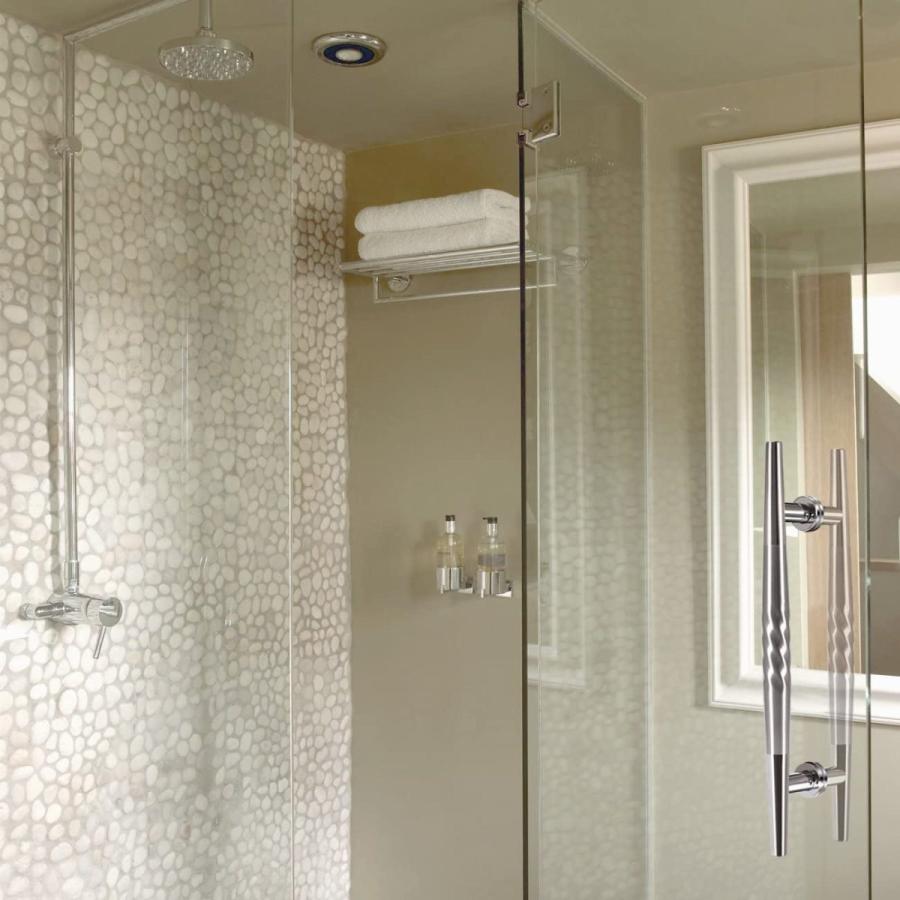 シャワーガラスガラスドアハンドルプルハンドル ドアハンドルノブ バスルームの穴のためのシャワーガラスドアハンドル400mmステンレス鋼 交換用 バスドアノブ
