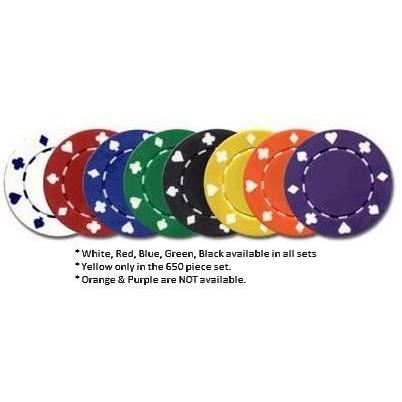 ポーカーチップセット - 650ピース すべてのカードゲームやギャンブル用 キャリーケース、カード、サイコロ5個、ディーラーボタン、650 - 11.5グラムのヘビ｜blueseainc｜02