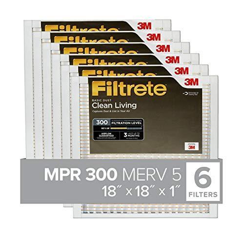 リアル Filtrete 3M Clean 6 317DC-6 18x18x1 Livingフィルター 生活雑貨