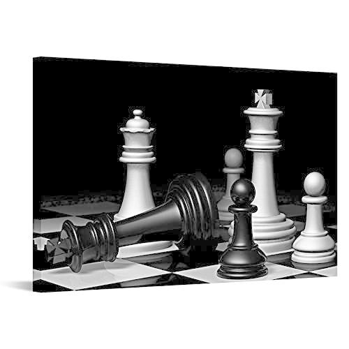 最新作売れ筋が満載 白黒チェスボード LevvArts キャンバスウォールアート す ギャラリーラップ デコレーション パブ オフィス 自宅 プリント ピクチャーポスター モダンゲーム ボードゲーム