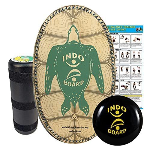 Indo Board オリジナル エクササイズグッズ 30インチ トレーニングパッケージ バランスボード フィットネストレーニングと楽しい トレーニングパッケージ 30インチ X 18インチのデッキ 6 5インチのローラーと14 B081vs9xzd ブルーシーインク