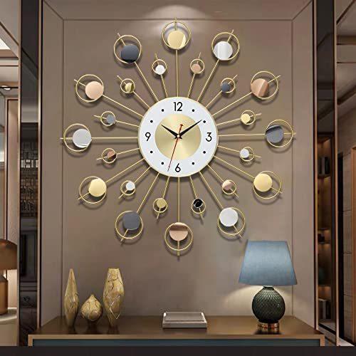 ファッションデザイナー リビングルーム用壁掛け時計 大きなスターバースト時計 23インチ ミッドセンチュリー モダン装飾キッチン その他インテリア時計
