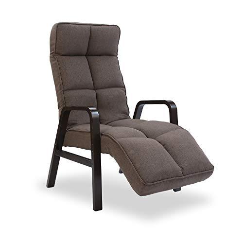 座椅子生活 明光ホームテック フットレストつき高座椅子 (ブラウン/リクライニング/ヘッド フットレスト) 折り畳み 椅子 座椅子 チェア 高座