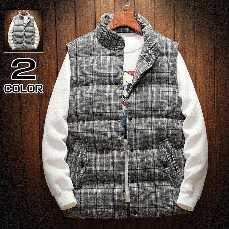 メンズファッション アニメショート ダウンベスト メンズ 中綿ベスト チェック柄 キルティング ベスト デザイン 暖かい 秋 新作 R7dvrzfng2 Boulevardrestaurants Com