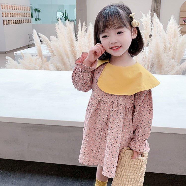 長袖ワンピース 韓国子供服 韓国子ども服 韓国こども服 女の子 キッズ 春 秋 花柄 女の子 可愛い かわいい おしゃれ オシャレ 90 100 110 プレゼント ギフト 人気が高い