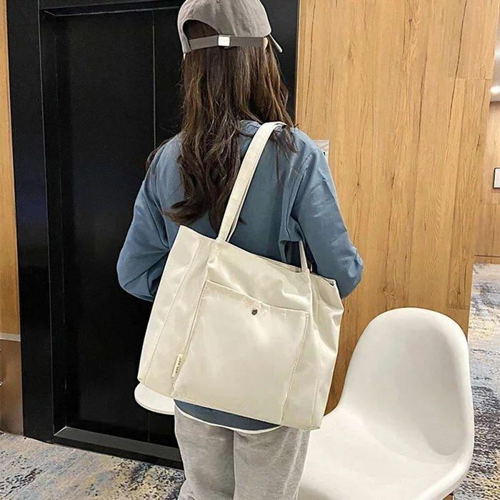 トートバッグ レディース トートバッグ ナイロンバッグ サイズ シンプル バッグ フロントポケット ショルダー お出掛けバッグ 通学 通勤 収納多数 パステルカ 最先端