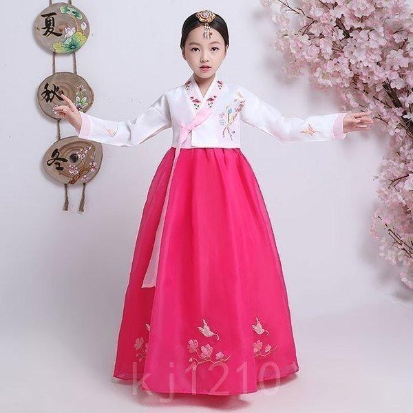 チマチョゴリ ピンク藍色 韓国伝統服 hanbok 伝統色