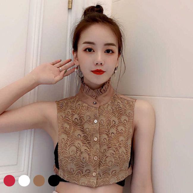 付け襟 レース レディース 付け衿 レース付け襟 裏地付き 縦フリル ロイヤル風 つけえり 姫系 つけ衿 レトロ 華やか ファッション小物 送料無料 Bja7799 Bluestar 通販 Yahoo ショッピング