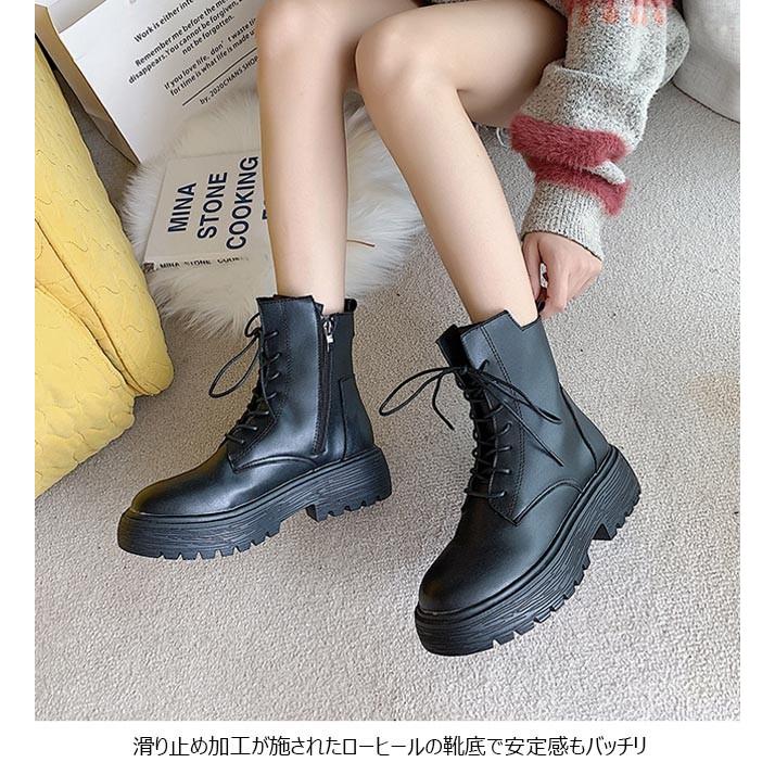 レディース Puブーツ ショートブーツ ミリタリーブーツ クール ブーツ 女性 Puシューズ かっこいい ワークブーツ ローヒール 滑り止め Bjs5094 Bluestar 通販 Yahoo ショッピング
