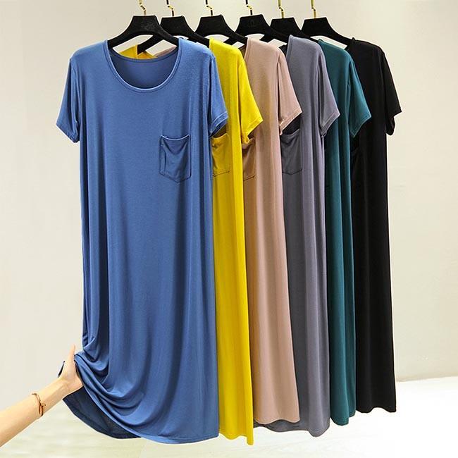 半袖ワンピース レディース ワンピース 薄手 サマーワンピース Tシャツワンピース 無地 膝丈ワンピース 夏ワンピース 部屋着 普段着 夏 Bjt6278 Bluestar 通販 Yahoo ショッピング