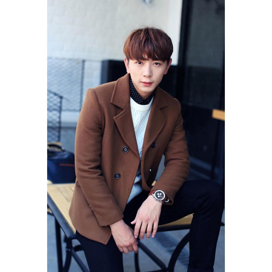 Web限定 コート ショートコート ダブルコート ウールコート ラシャコート トレンチコート Pコート ビジネスコート アウター メンズ フェイク ウール 無地 100 の保証 Kslcity Com My