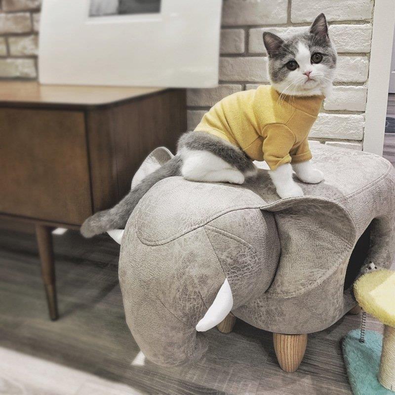 ねこ用ベッド ペットベッド キャットハウス スツール 椅子 猫用ハウス ねこグッズ ペット用品 ねこ用品 動物型 レザー調 インテリア かわいい おし cm