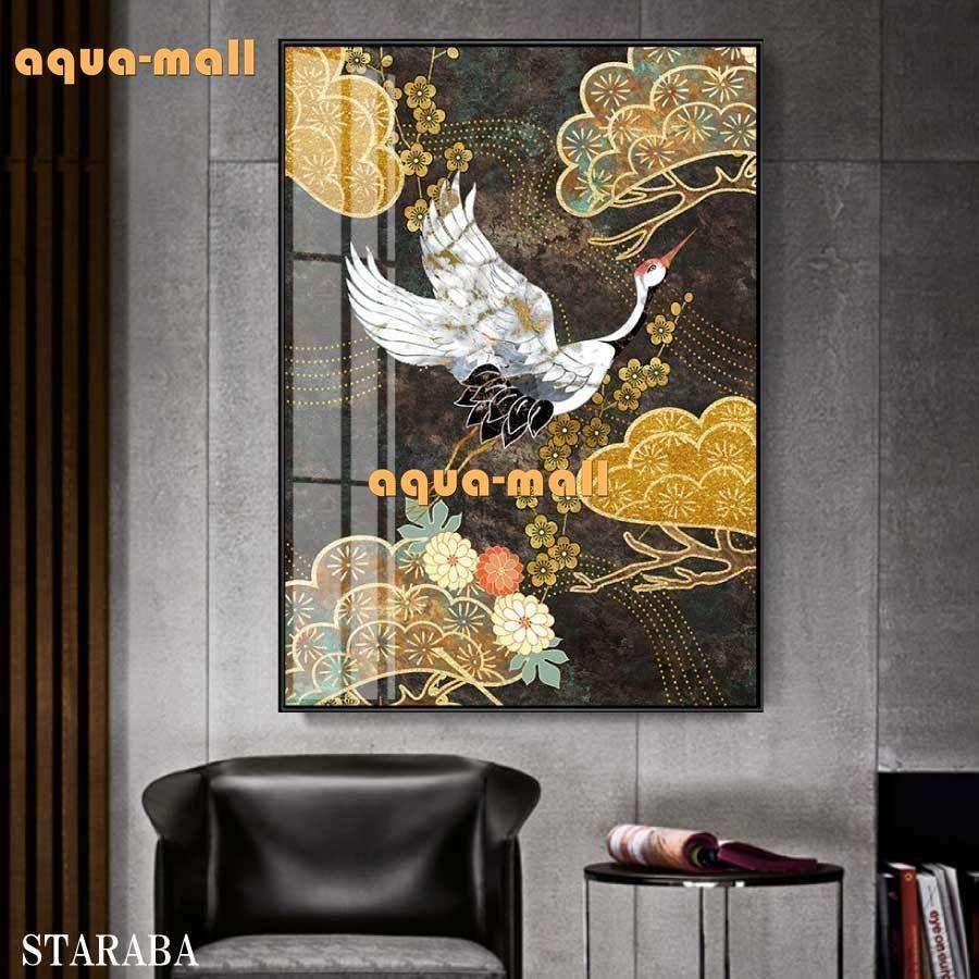 和柄 ツル 鶴 ファブリック パネル アルミ枠 アート 植物 モダン 絵 装飾 インテリア アートパネル リビング プレゼント ホテル 旅館 アートフレーム Pe75 Bluestore1 通販 Yahoo ショッピング