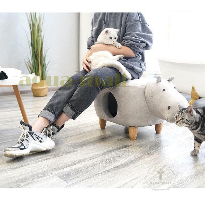 ねこ用ベッド ペットベッド キャットハウス スツール 椅子 猫用ハウス ねこグッズ ペット用品 ねこ用品 動物型 レザー調 インテリア かわいい おし cm