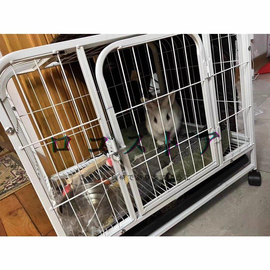 ペット うさぎケージ 小動物ケージ ペットケージ 大きい 飼育ゲージ キャスター・屋根・トレイ付き ケージ 小屋 室内飼い プレイサークル ** 1階