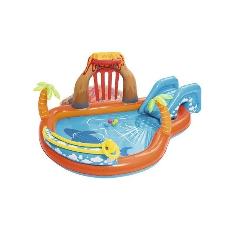 家でプール遊び！ビニールプール 家庭用プール 対象年齢３歳 子供プール new 水遊び おもちゃ 火山のプール 滑り台付き スライダー 