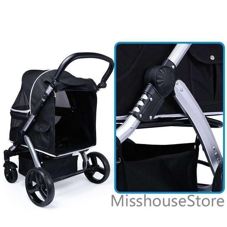 高評価続出！ ペット用カート折り畳みベビーカー乳母車キャリーバッグ小型犬中型犬大型犬猫大型商品35kgまでレッドグレーブラック 【VQL6741388365】(23605円)