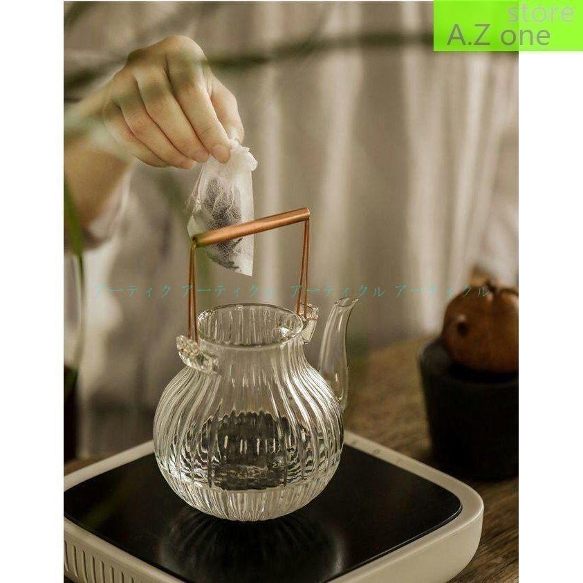 新品出荷菊の花びら厚くするガラス製 ティーポット 600ML煮水器（耐熱