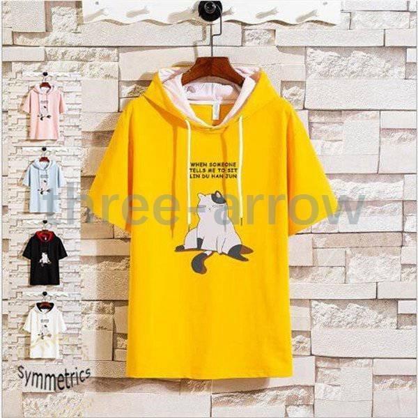 メンズファッション 22年春夏 半袖パーカー メンズ 猫柄 おしゃれ レディース プルオーバーパーカー 五分袖 夏パーカー スウェット スポーツ フード付き 夏 0xpzz9ynjh Cyd Com Gt