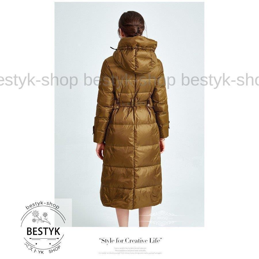 ダウンコート レディース 軽量 コート ロング丈 ダウンジャケット 大きいサイズ ダウン ロングコート 高級ダウン 冬服 無地 防寒 保温 暖かい フード付き cm