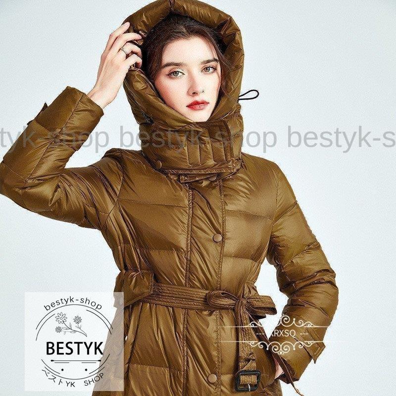 ダウンコート レディース 軽量 コート ロング丈 ダウンジャケット 大きいサイズ ダウン ロングコート 高級ダウン 冬服 無地 防寒 保温 暖かい フード付き cm