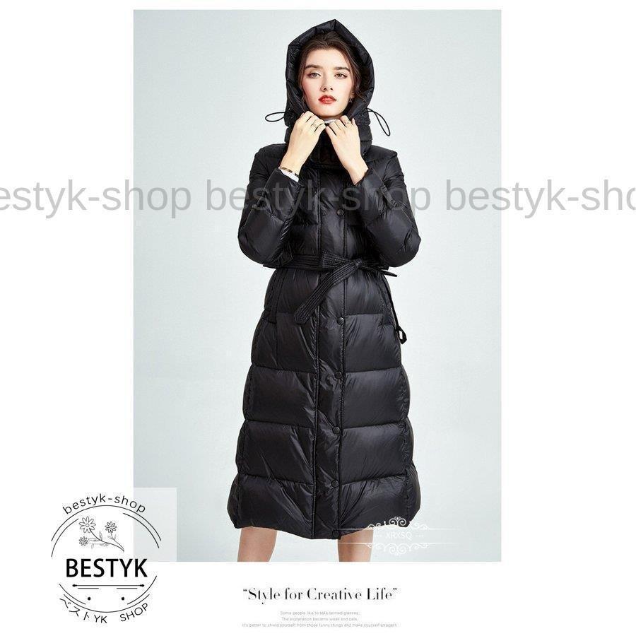ダウンコート レディース 軽量 コート ロング丈 ダウンジャケット 大きいサイズ ダウン ロングコート 高級ダウン 冬服 無地 防寒 保温 暖かい フード付き cm