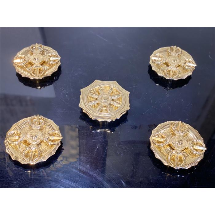 送料無料/希少新品！輪宝＆輪羯台5点セット★真鍮製4寸120mm 密教法具 FQ-6