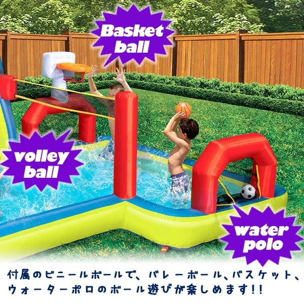 お買い得！ バンザイ アクア スポーツ ウォーター パーク スライダー付きプール 家庭用 水遊び プール ビニールプール 滑り台 大型プール ビニールボール付き エアー遊具 【Q2889924084】(101191円)