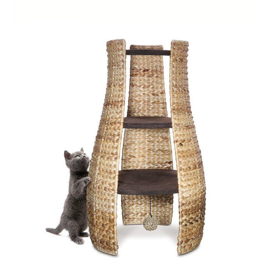 多機能 手編み猫タワーつ めとぎ キャットタワー ねこ ベッド 組み立て式 転倒防止 運動不足 室内用 ペット用品 猫ハウス