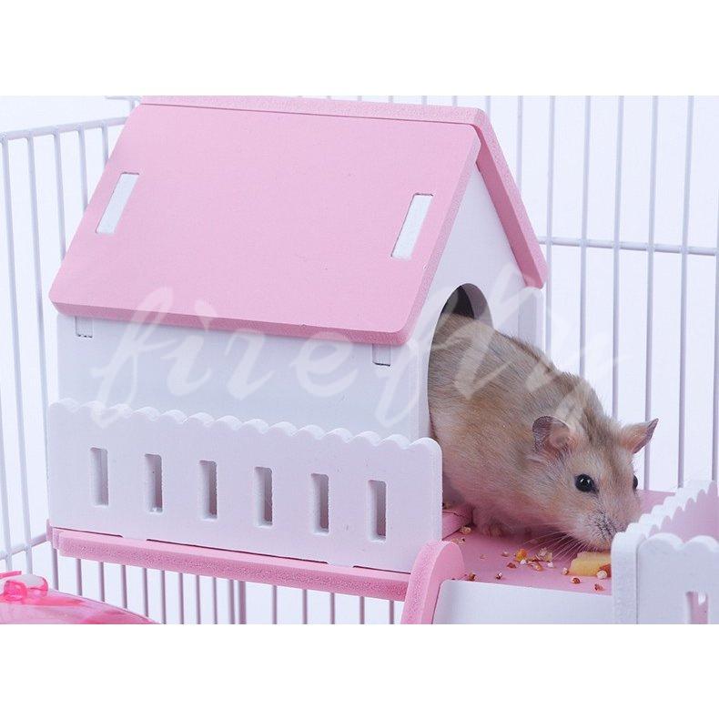 最初の お掃除しやすい ハムスターハウスセット 遊び場 2階豪華別荘ハムスターハウス 猫ハウス 手編みペットベッドセット 昆虫飼育ケースセット 持ち運びやすい 給水ボトル食器付き 運動不足 隠れ家 生き物 生体 Smpyppsb Sch Id